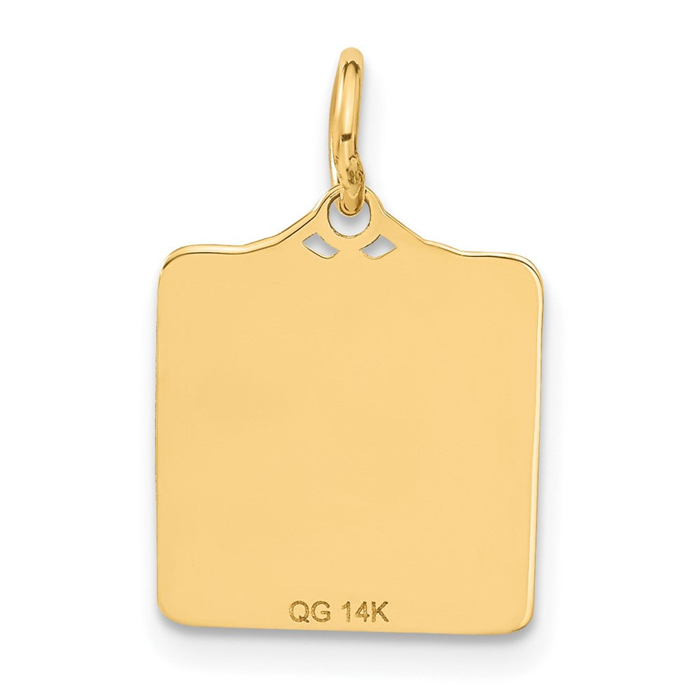 14k Enameled Blue Engravable Birth Certificate Charm
