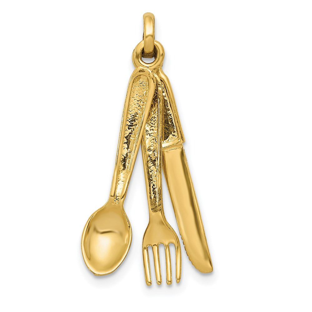 14K Knife, Fork and Spoon Charm