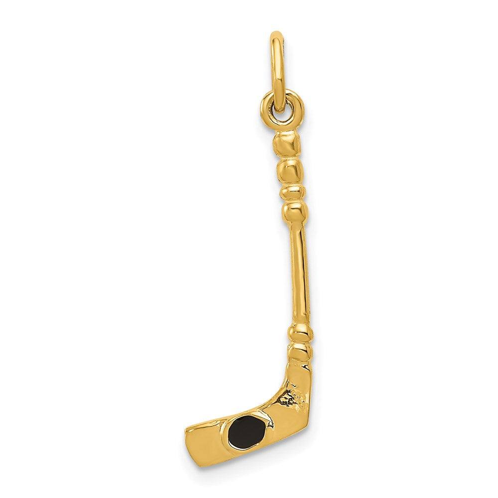 14K 3D Hockey Stick With Enamel Charm