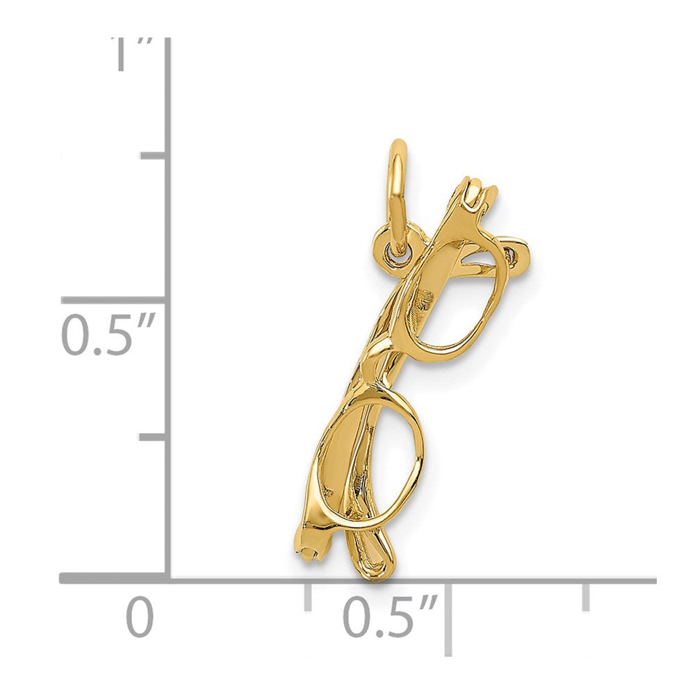14k Moveable Glasses Charm