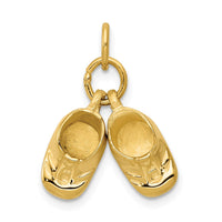 14k 3D Moveable Polished Baby Shoes Charm