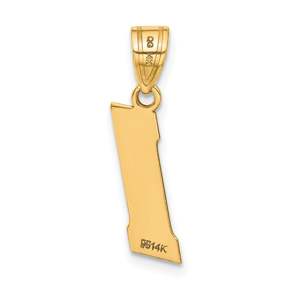 14k Polished Block Number 1 Pendant