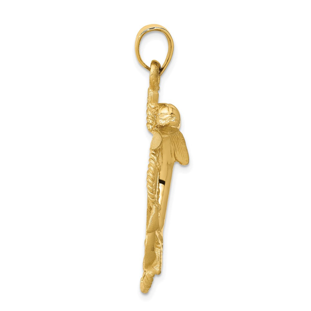 14k Dolphin on Anchor Charm 2