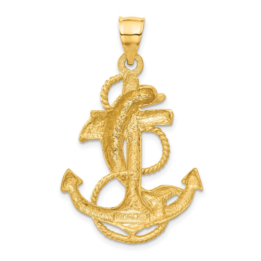 14k Dolphin on Anchor Charm 3