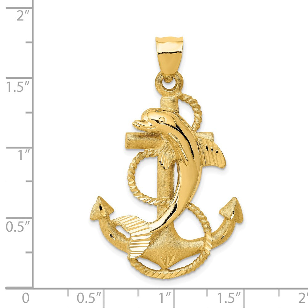 14k Dolphin on Anchor Charm 4