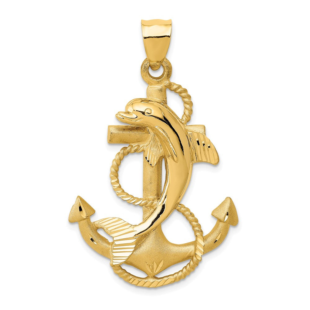 14k Dolphin on Anchor Charm 1