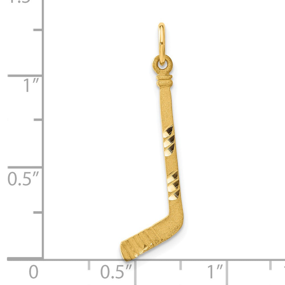 14k Satin D/C Hockey Stick Charm