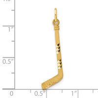 14k Satin D/C Hockey Stick Charm
