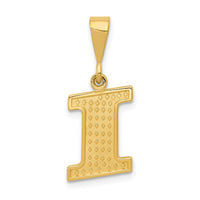 14k Textured Initial I Charm