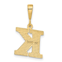 14k Textured Initial K Charm