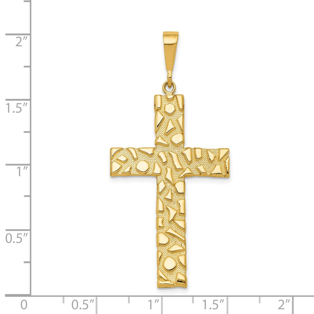 14k Nugget Style Cross Pendant