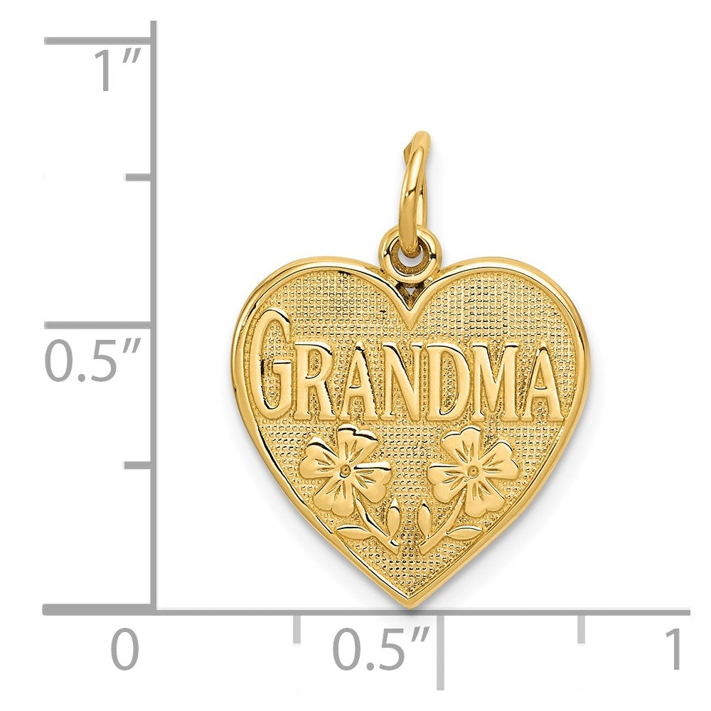 14k GRANDMA Heart Charm