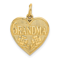 14k GRANDMA Heart Charm