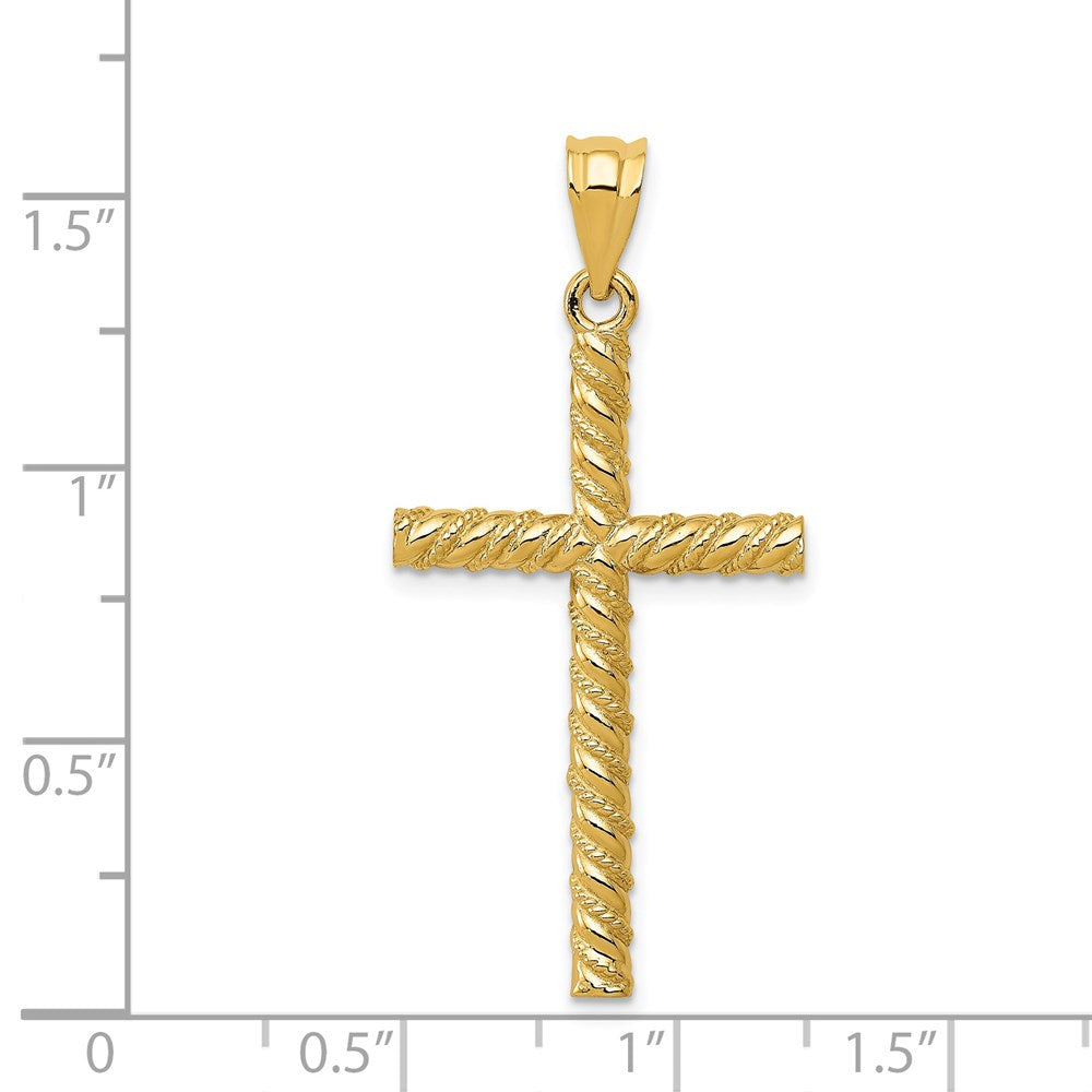 14K Twisted Cross Pendant