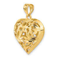 14k Fancy 3D Heart Charm
