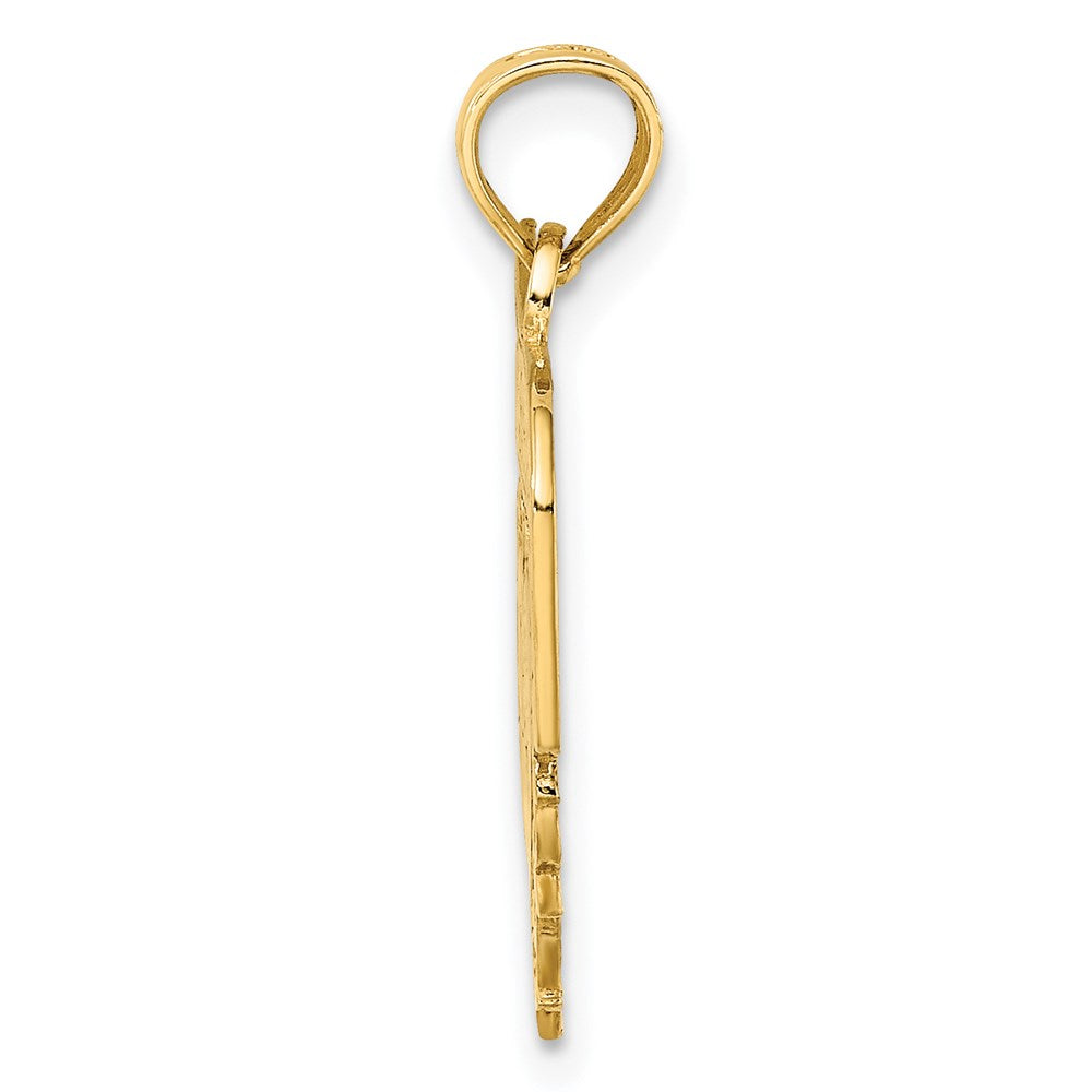 14k Polished I LOVE YOU Heart with Banner Charm