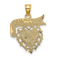 14k Polished I LOVE YOU Heart with Banner Charm