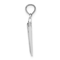 14k White Gold Solid Satin Polished Royal Flush Pendant