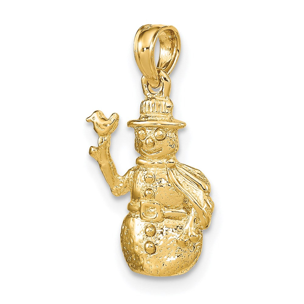 14k Satin and Polished 3-D Snowman Charm