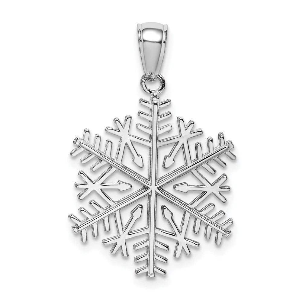 14k White Gold Polished Snowflake Pendant