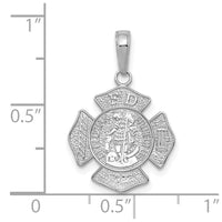 14K White Gold Small St. Florian Badge Pendant