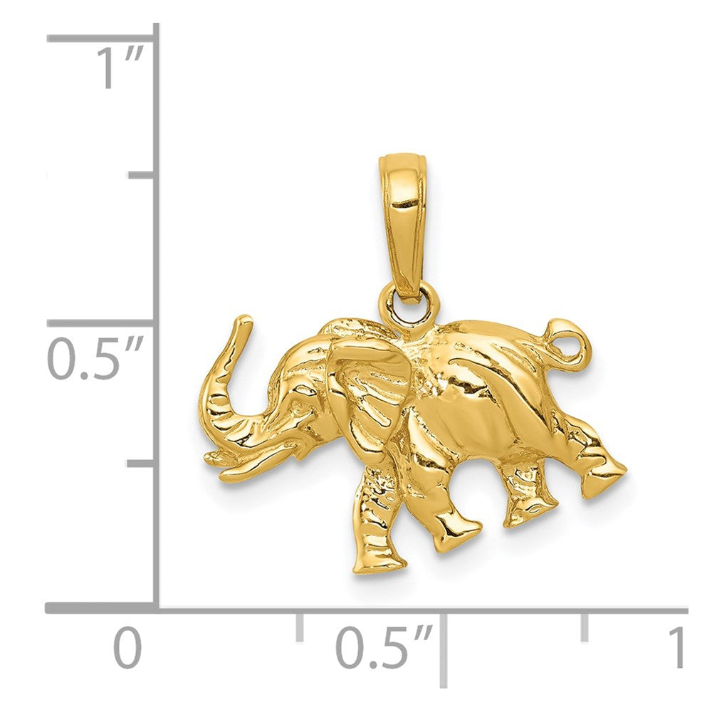 14k Polished 3-D Elephant Pendant