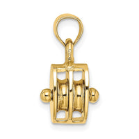 14K Polished 3-D Moveable Pulley Charm