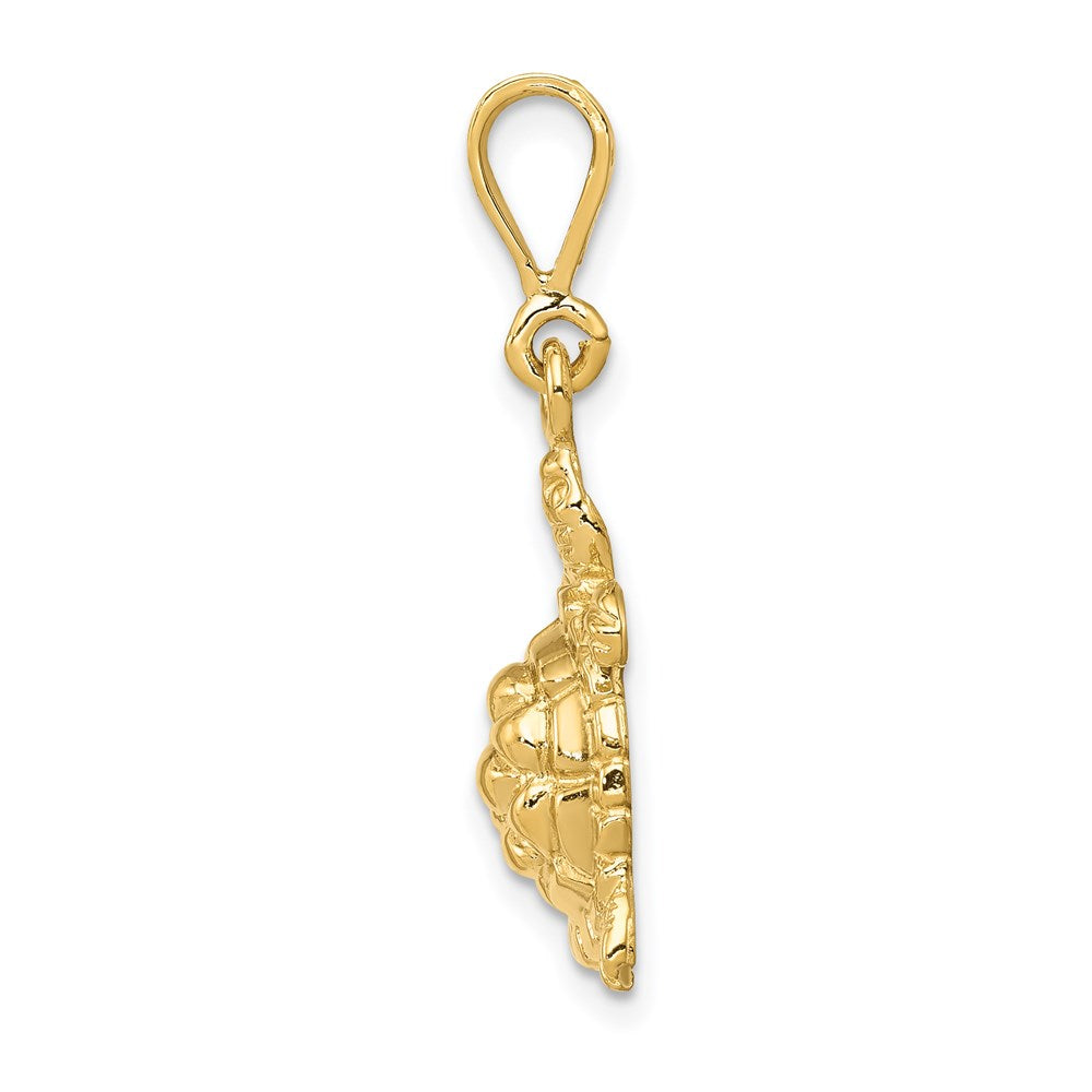 14k Solid Polished Open-Backed Sea Turtle Charm 2
