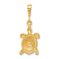 14k Solid Polished Open-Backed Sea Turtle Charm 3