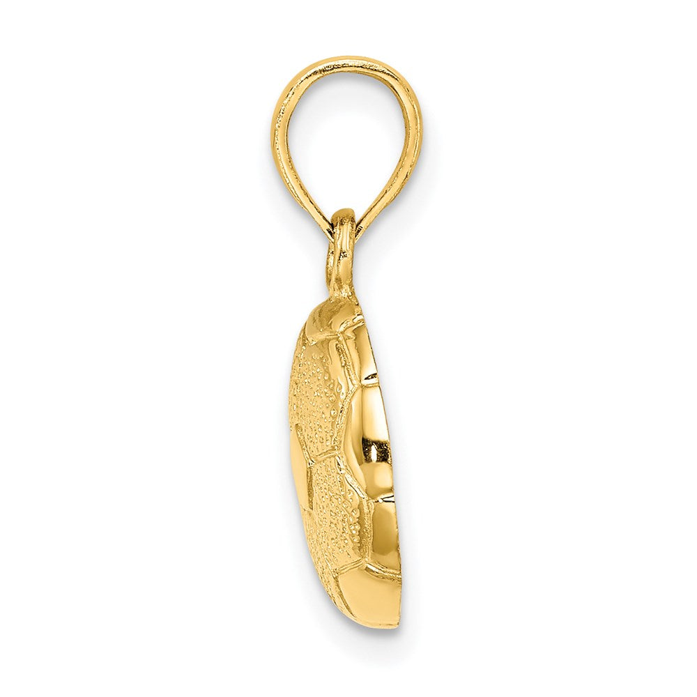 14k Solid Polished Open-Backed Soccer Ball Charm