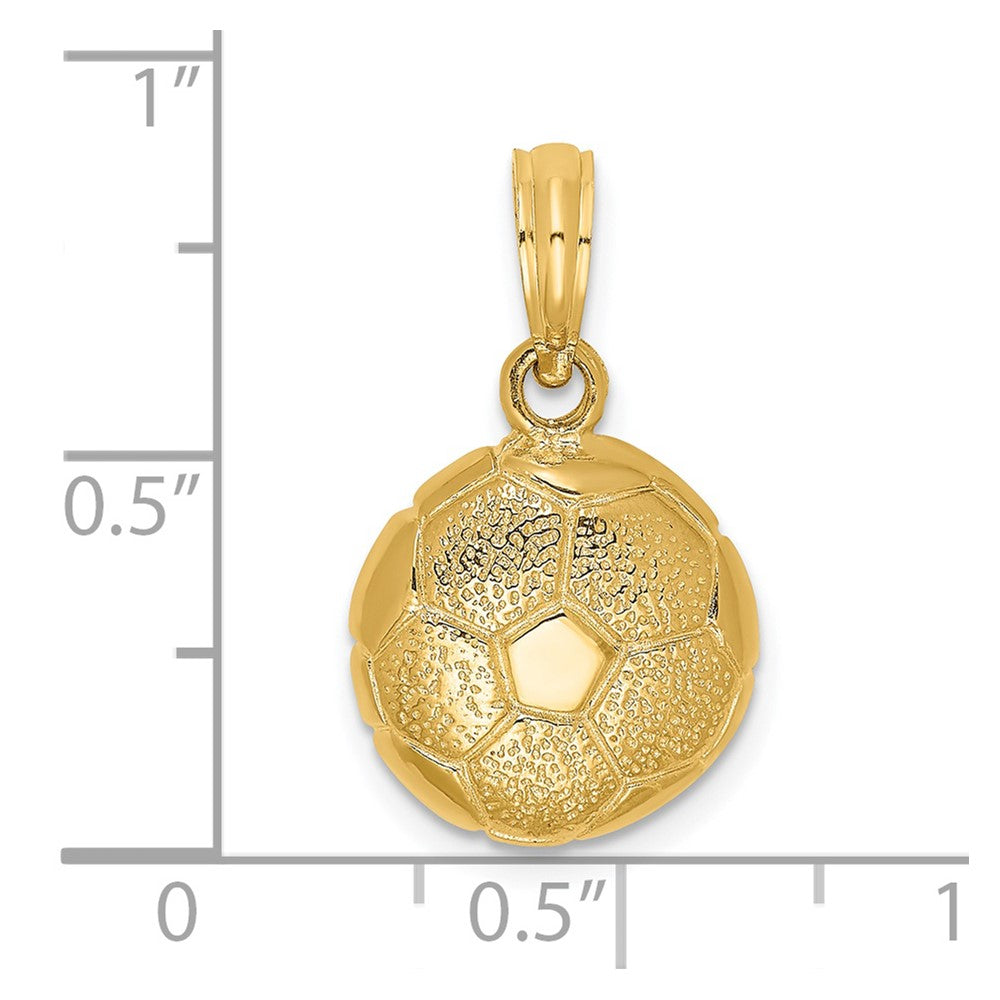 14k Solid Polished Open-Backed Soccer Ball Charm