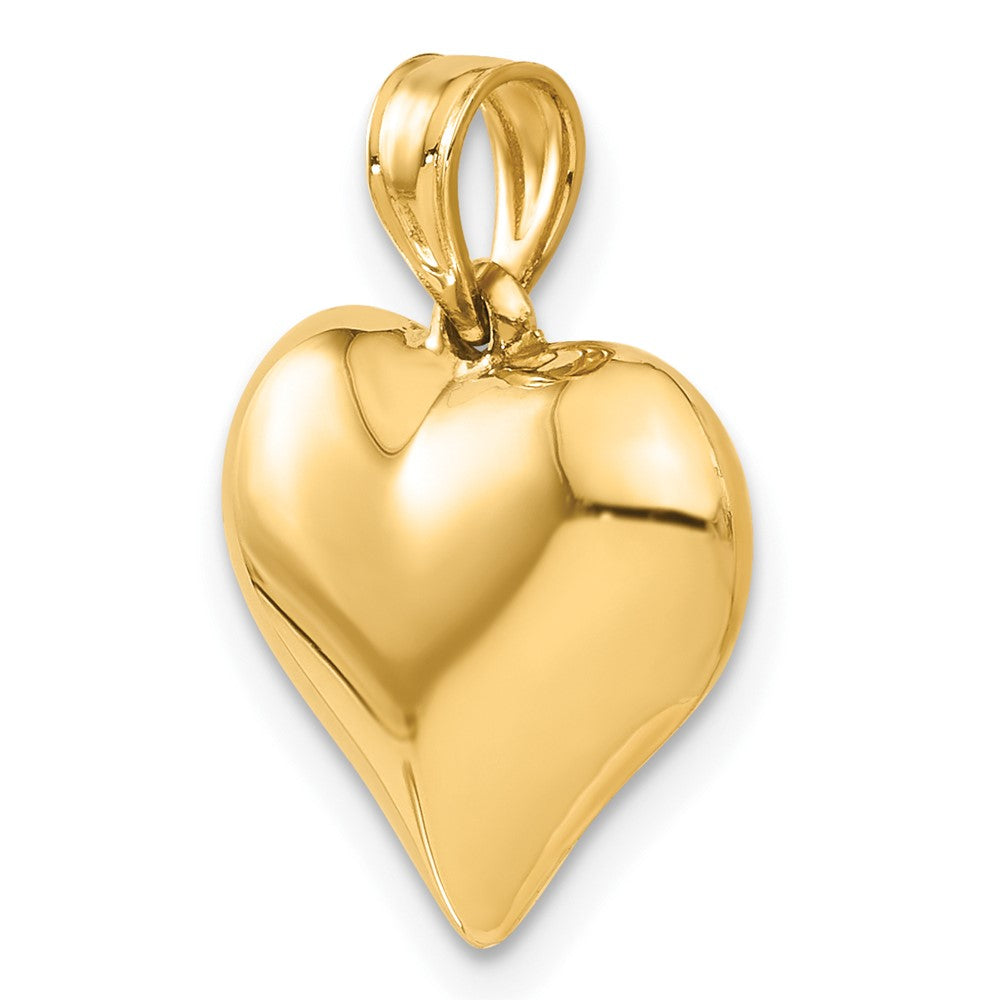 14K Polished 3-D Puffed Heart Pendant
