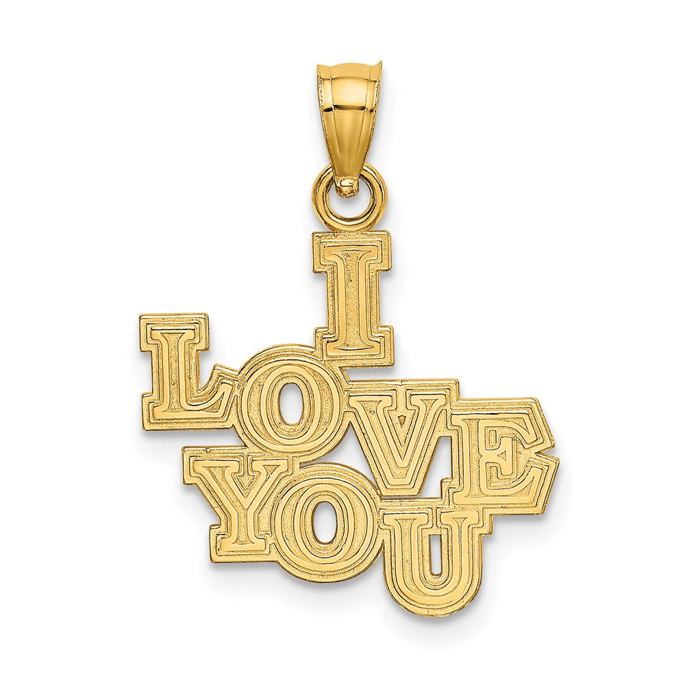 14k I LOVE YOU Stacked Block Charm