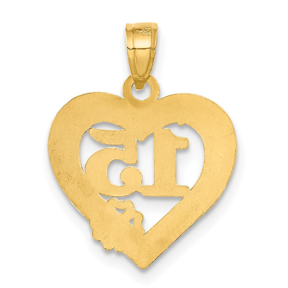 14k 15 in QUINCE ANOS Heart Frame Pendant