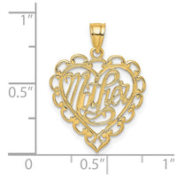 14k MOTHER in Lace Heart Charm