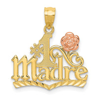 14k Yellow and Rose Gold #1 MADRE Pendant