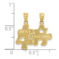 14k BEST FRIENDS Puzzle Pieces Break-apart Pendant