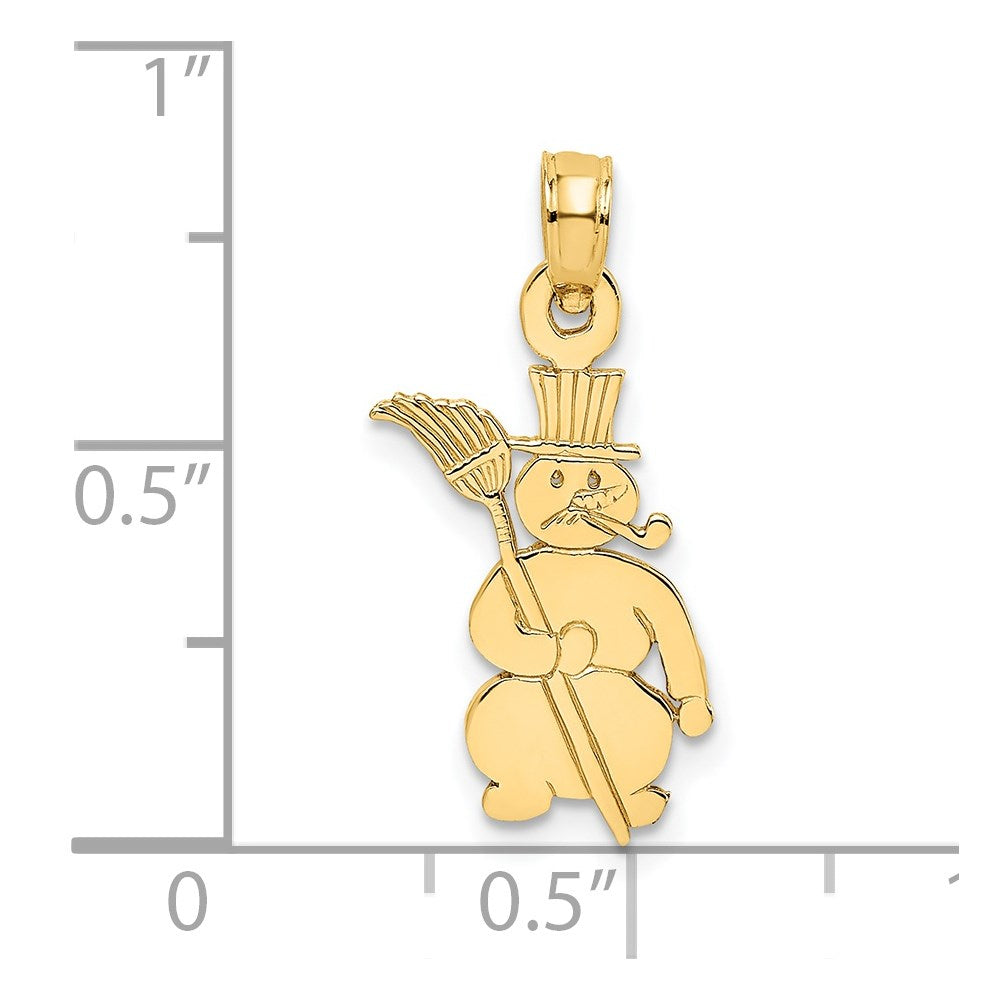 14k Polished Snowman Charm