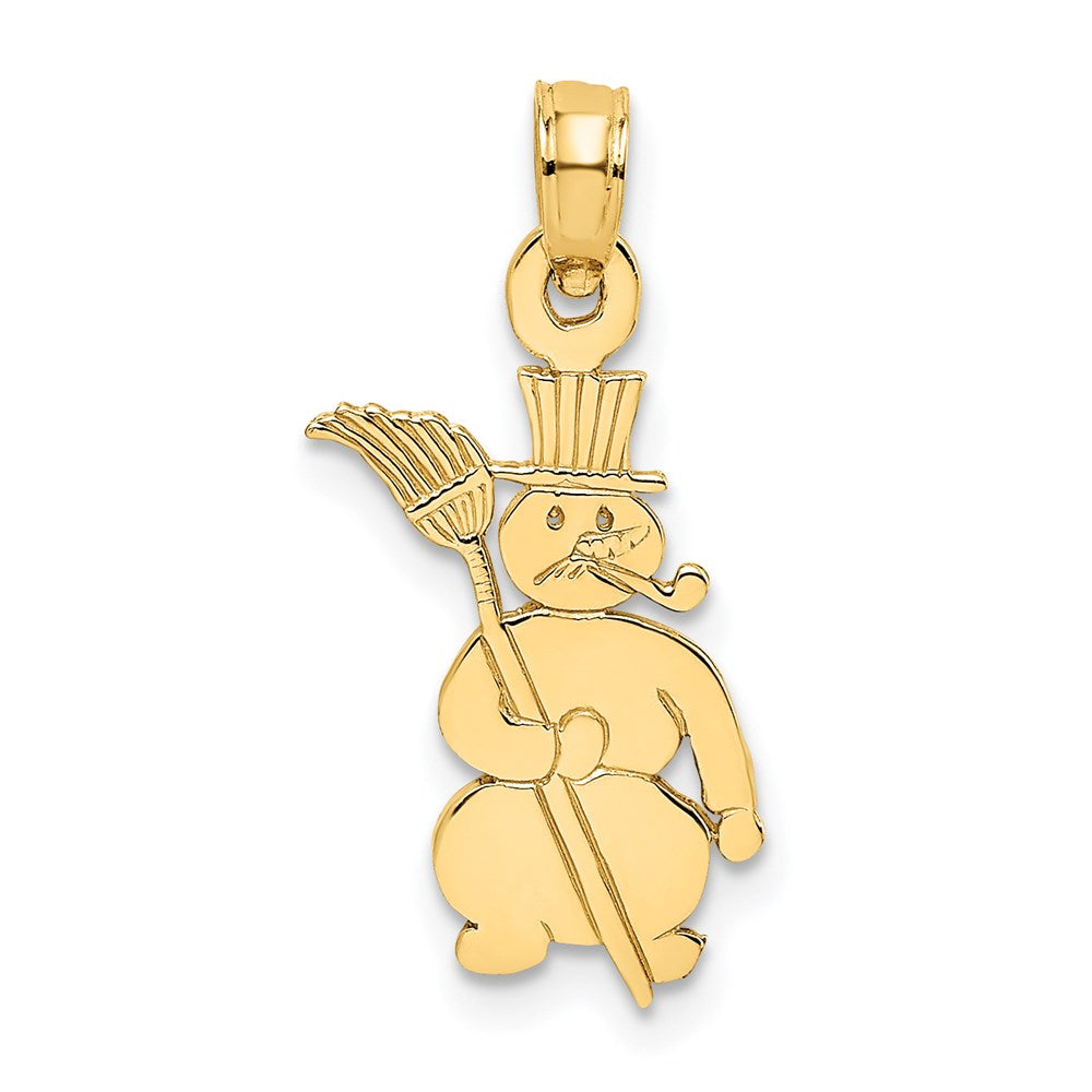 14k Polished Snowman Charm