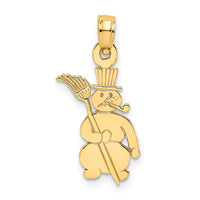14k Polished Snowman Charm