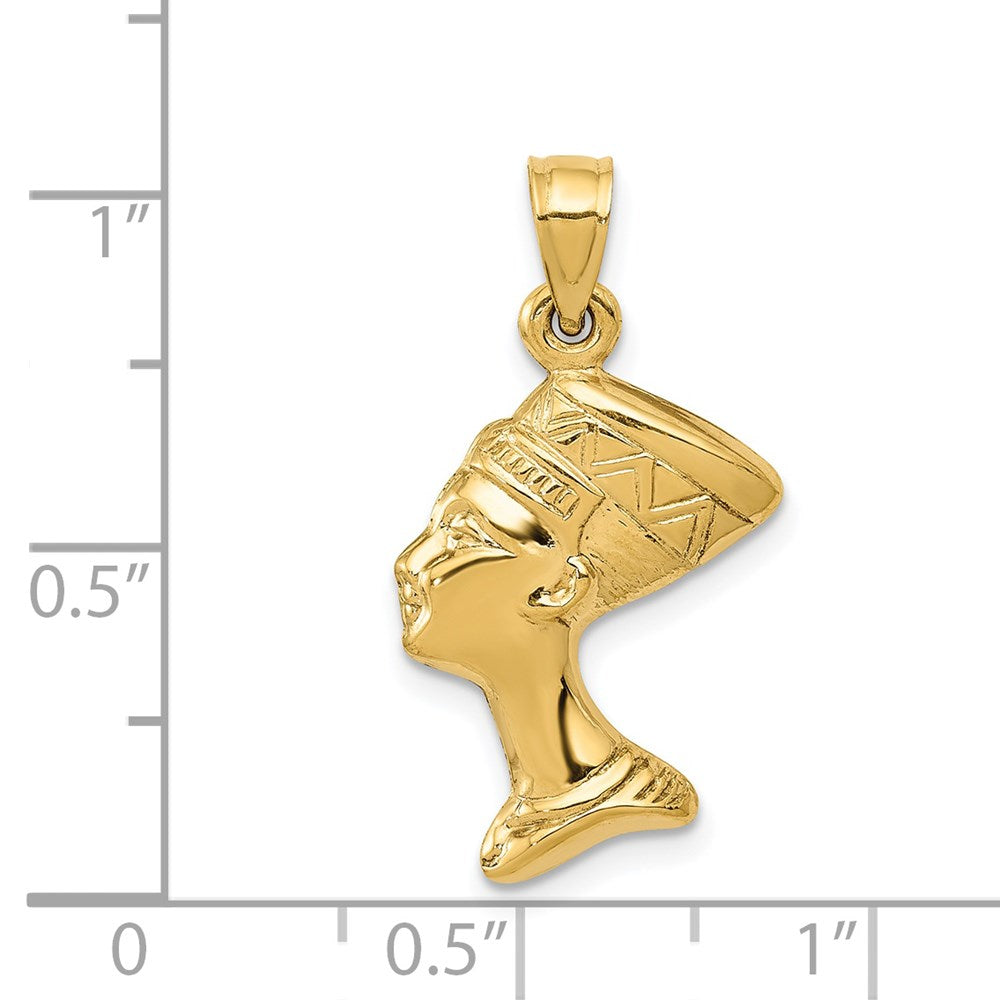 14k 3-D Nefertiti Pendant