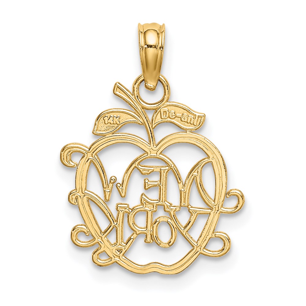 14k NEW YORK in Apple Cut-out Charm