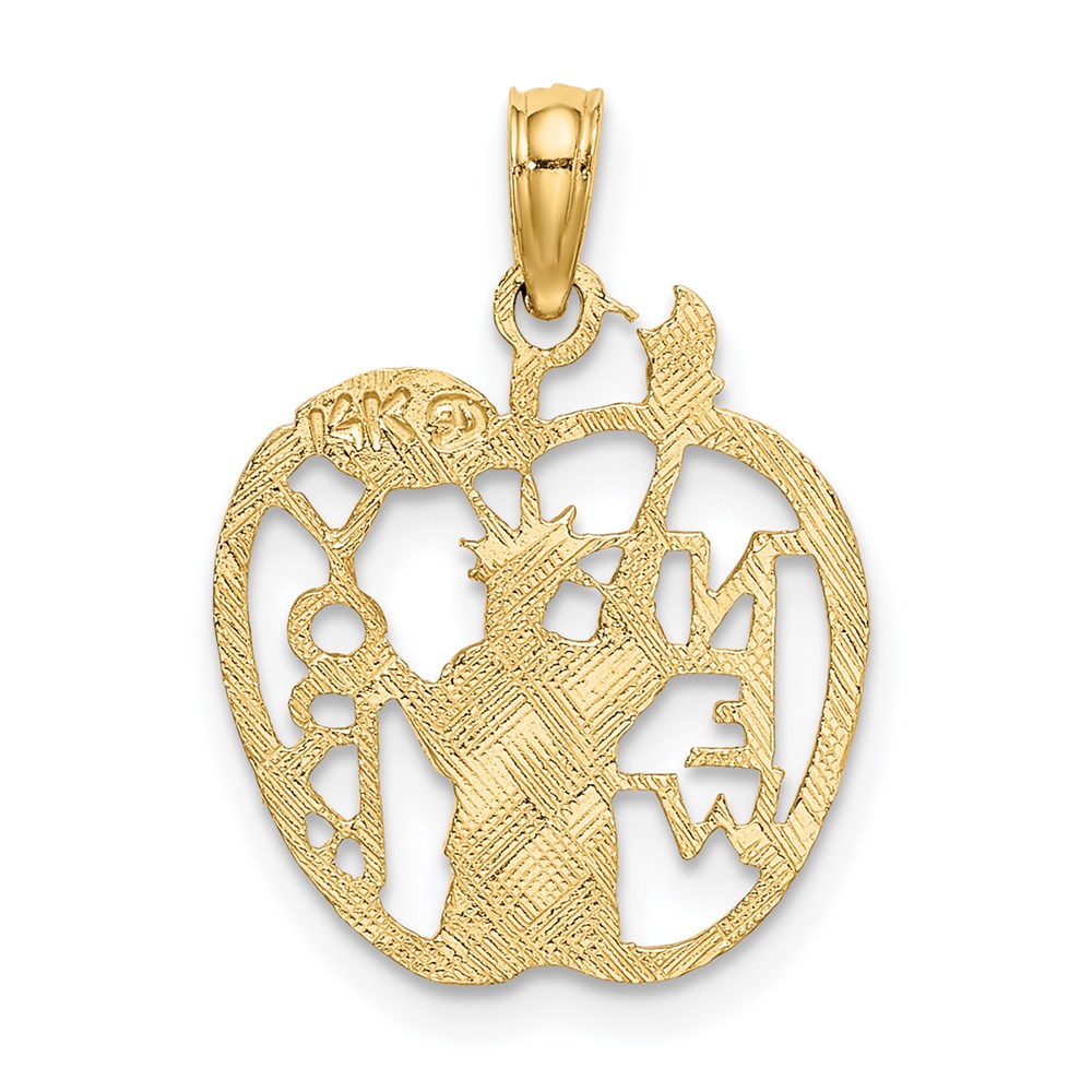 14k Cut-out NEW YORK w/Statue of Liberty in Apple Charm