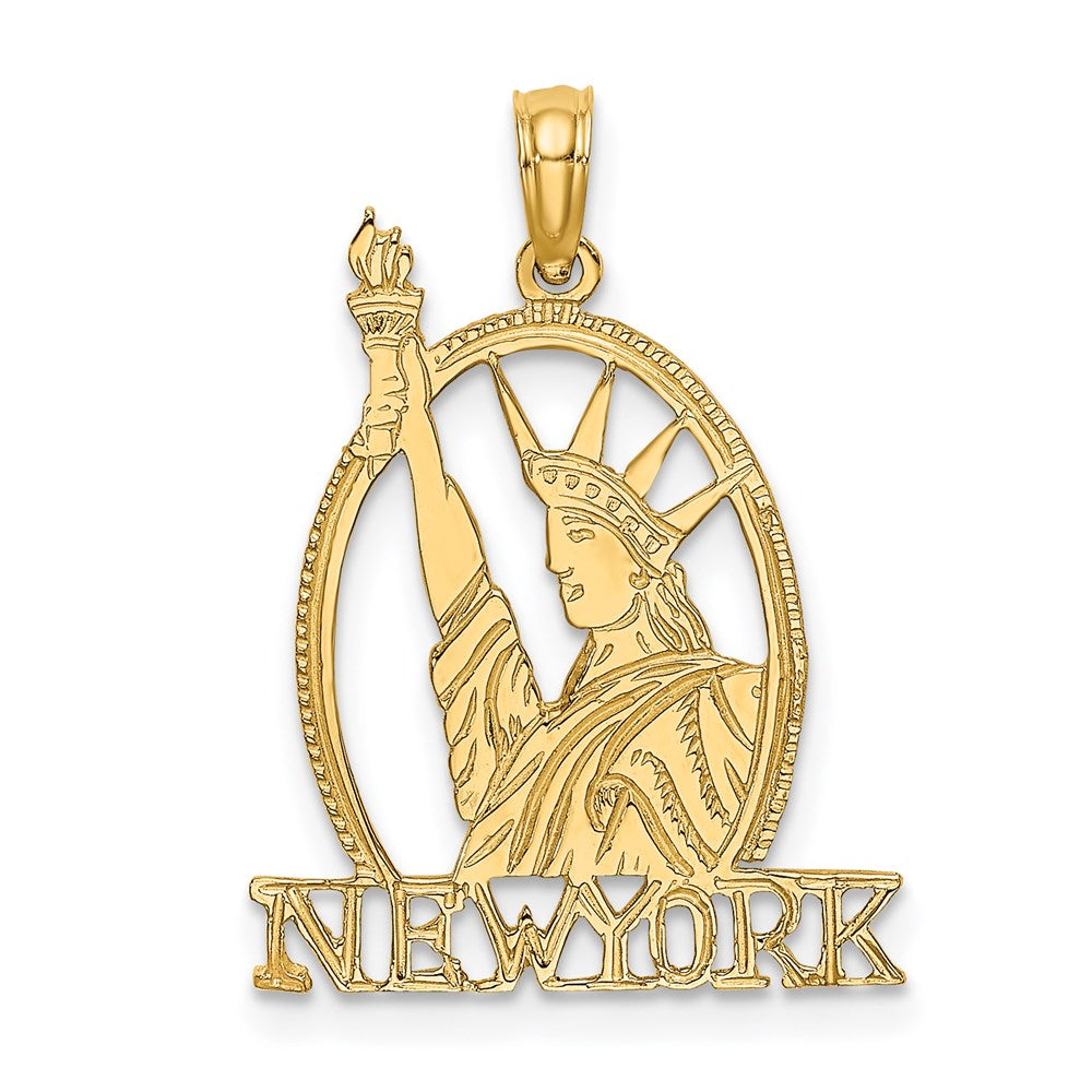 14k Cut-out NEW YORK w/Statue of Liberty Charm