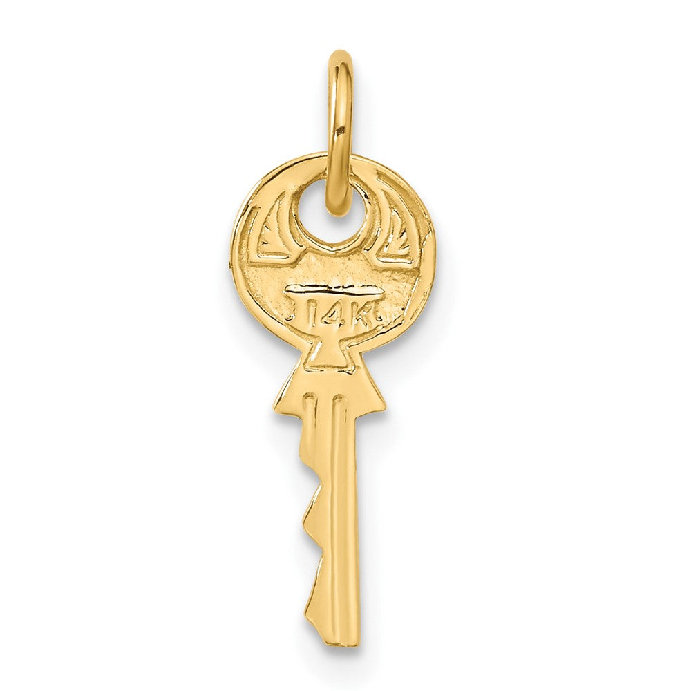 14K Polished 3D Rounded Top Key Charm