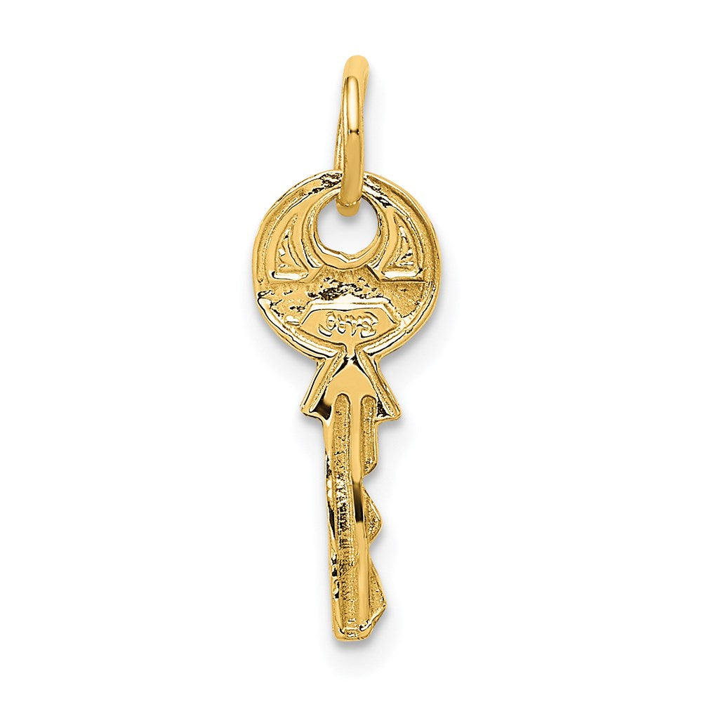 14K Polished 3D Rounded Top Key Charm