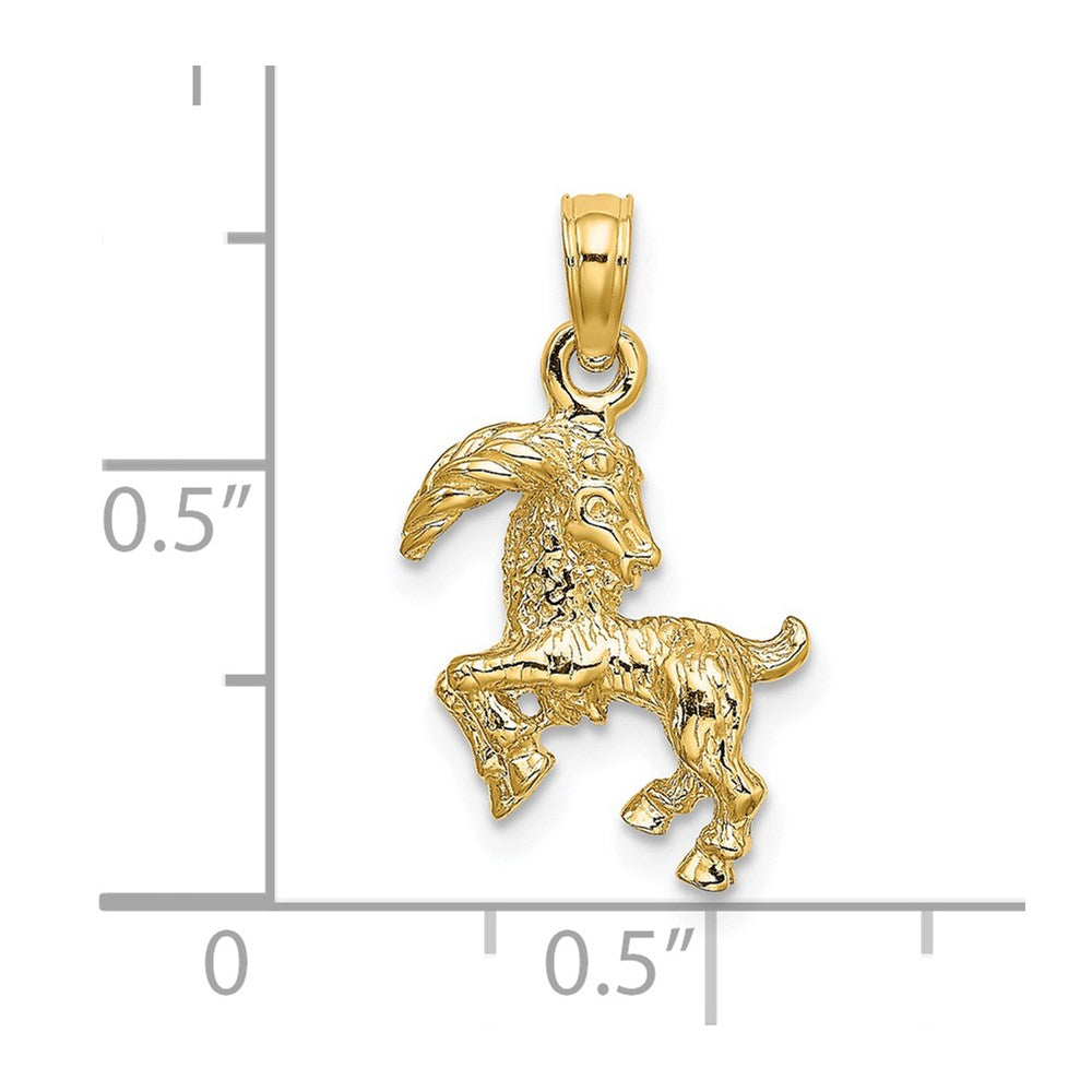 14k 3-D Capricorn Zodiac Charm