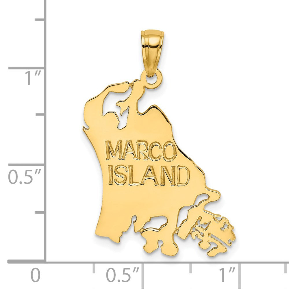 14k Cut Out MARCO ISLAND Charm