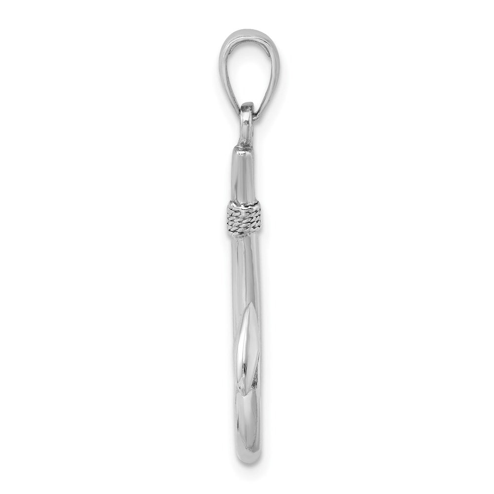 14K White Gold 3-D Fish Hook Charm 2