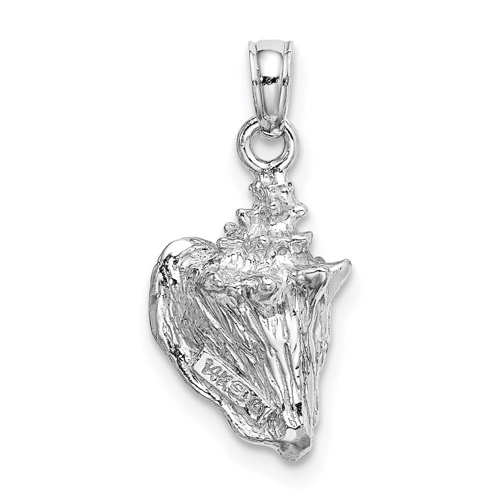 14K White Gold 3-D Conch Shell Charm